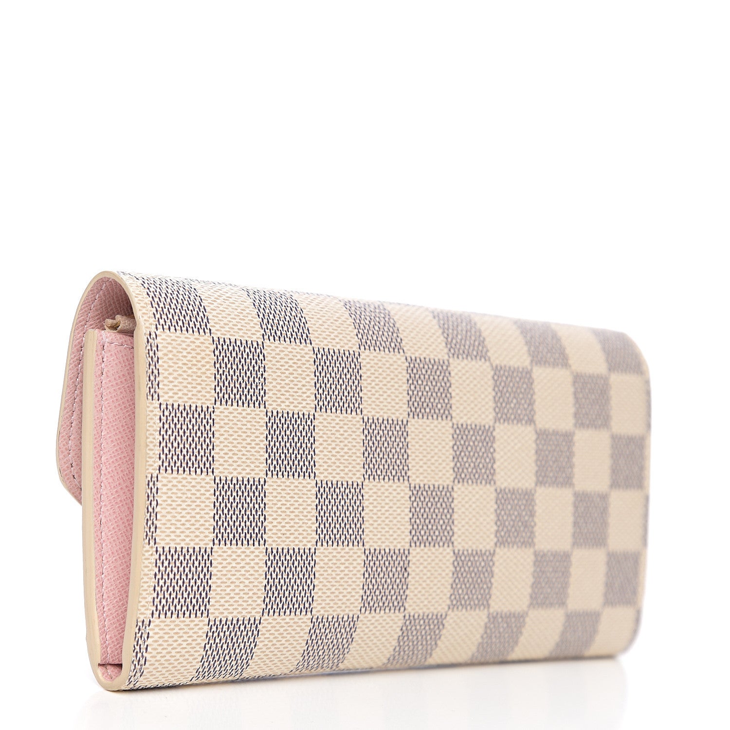 Louis Vuitton Damier Azur Emilie Wallet Rose Ballerine 2 of 6