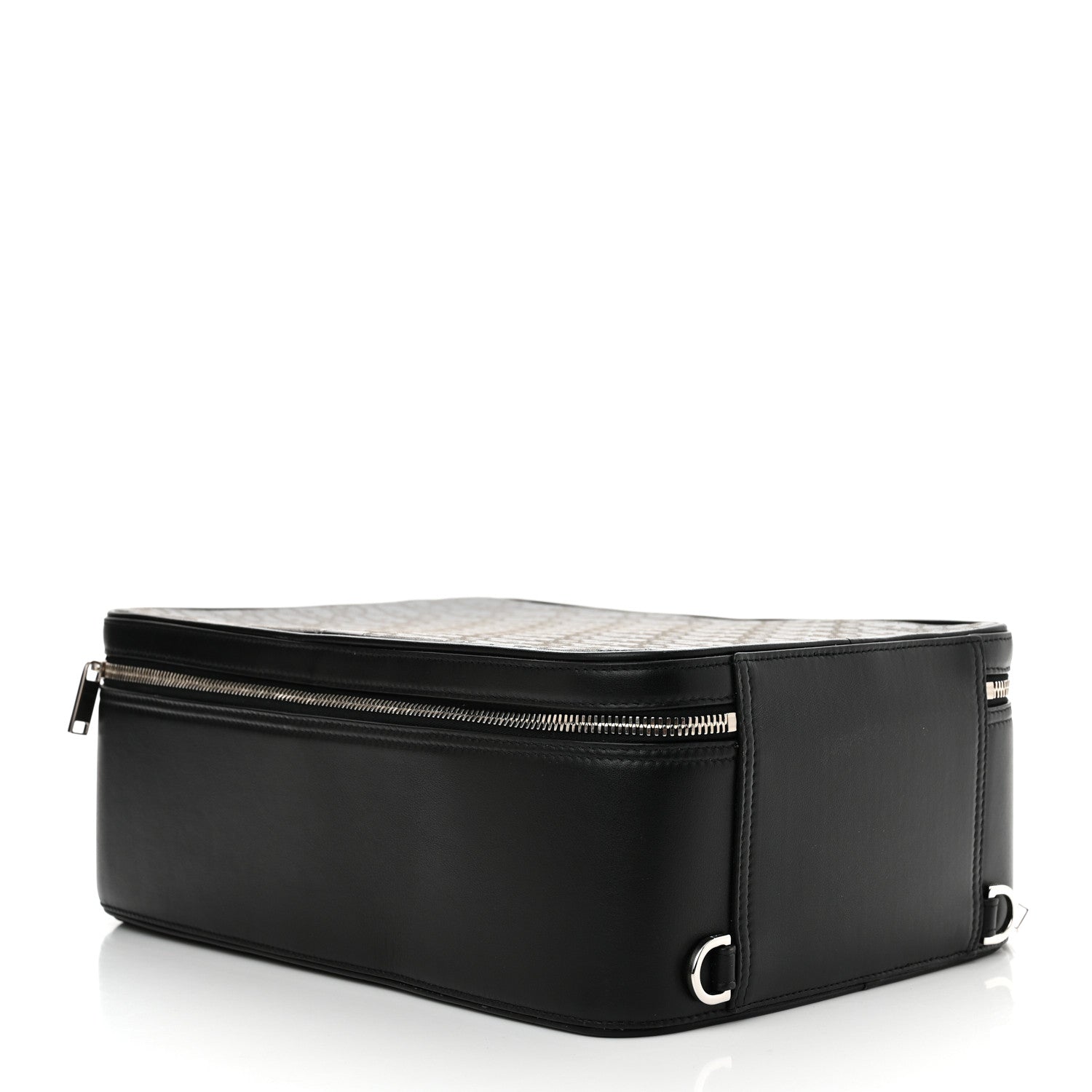 Christian Dior Calfskin Oblique Galaxy Perforated Marsupio World Tour Pelle Sling Black White 4 of 10
