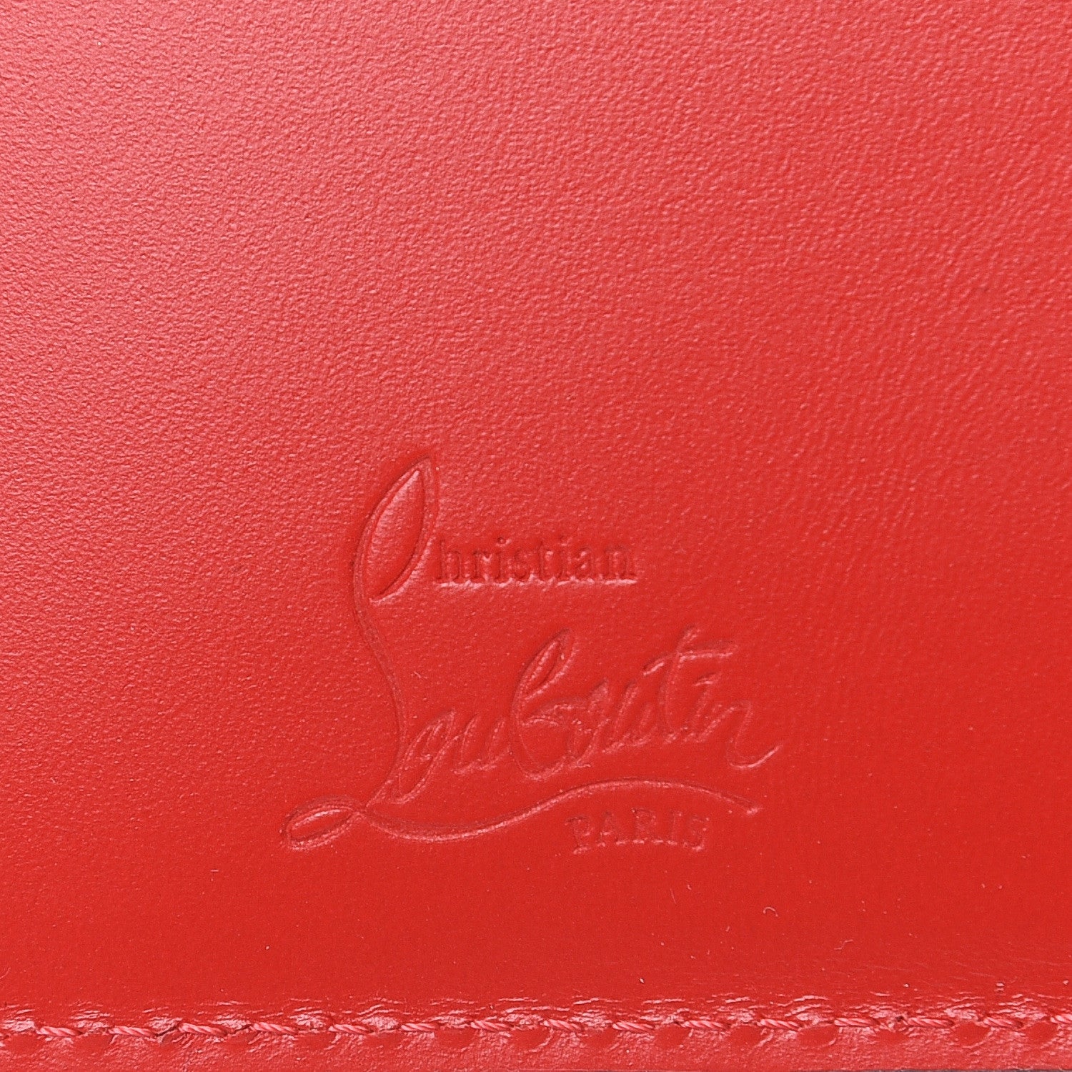Christian Louboutin Calfskin Love Mini Rubylou Trifold Wallet Marine Latte Silver 6 of 8