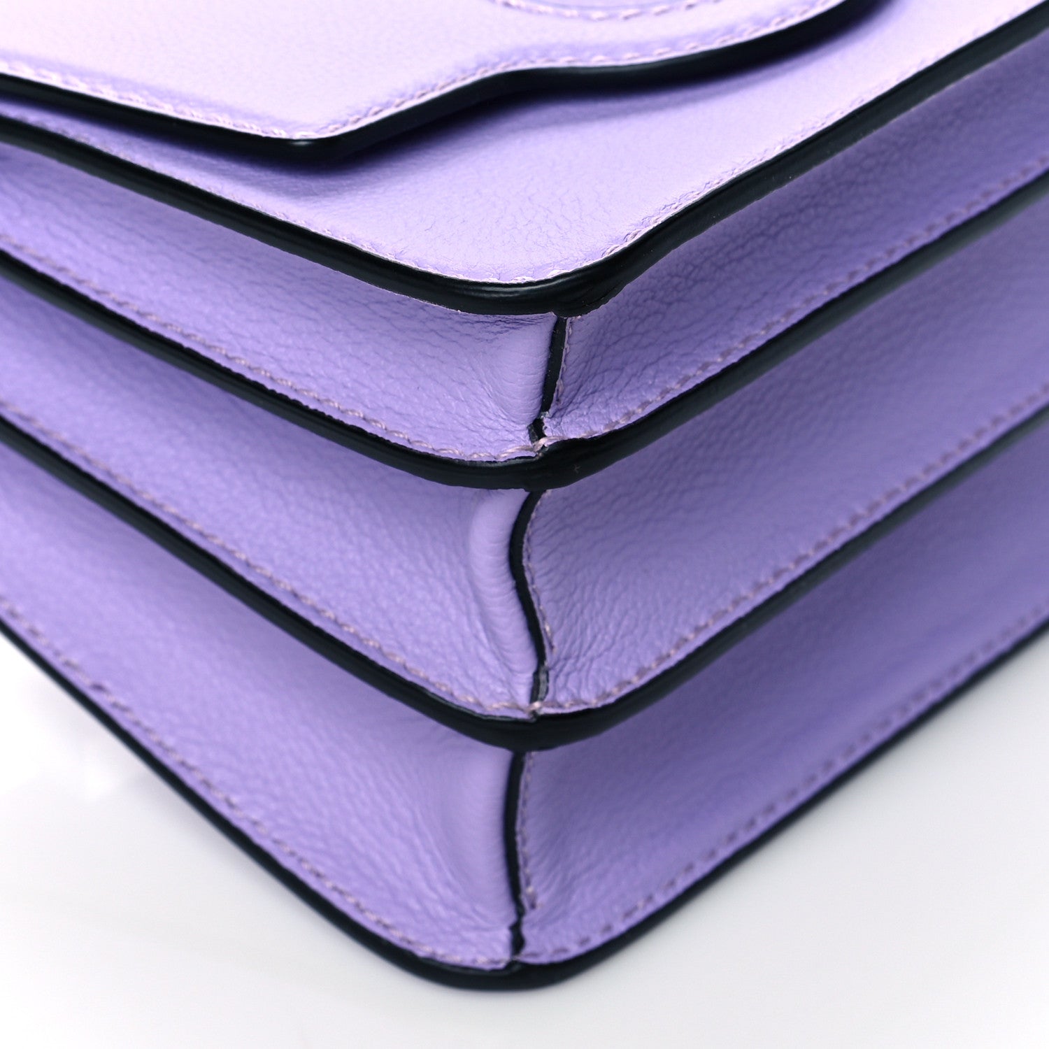 Versace Grained Calfskin La Medusa Shoulder Bag Lilac 8 of 9