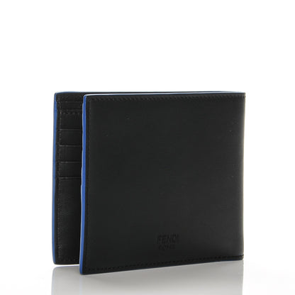 Fendi Vitello Century Face No Words Monochrome Bi-Fold Wallet Black 3 of 6