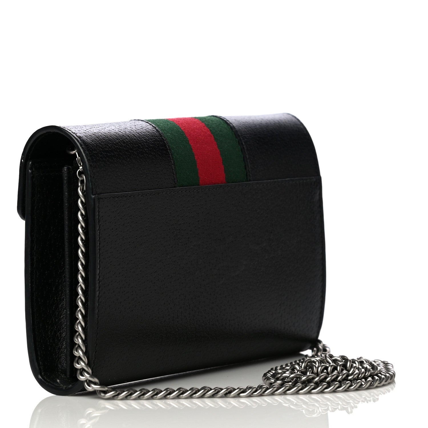 Gucci Calfskin Web Mini Dionysus Chain Wallet Black 3 of 14