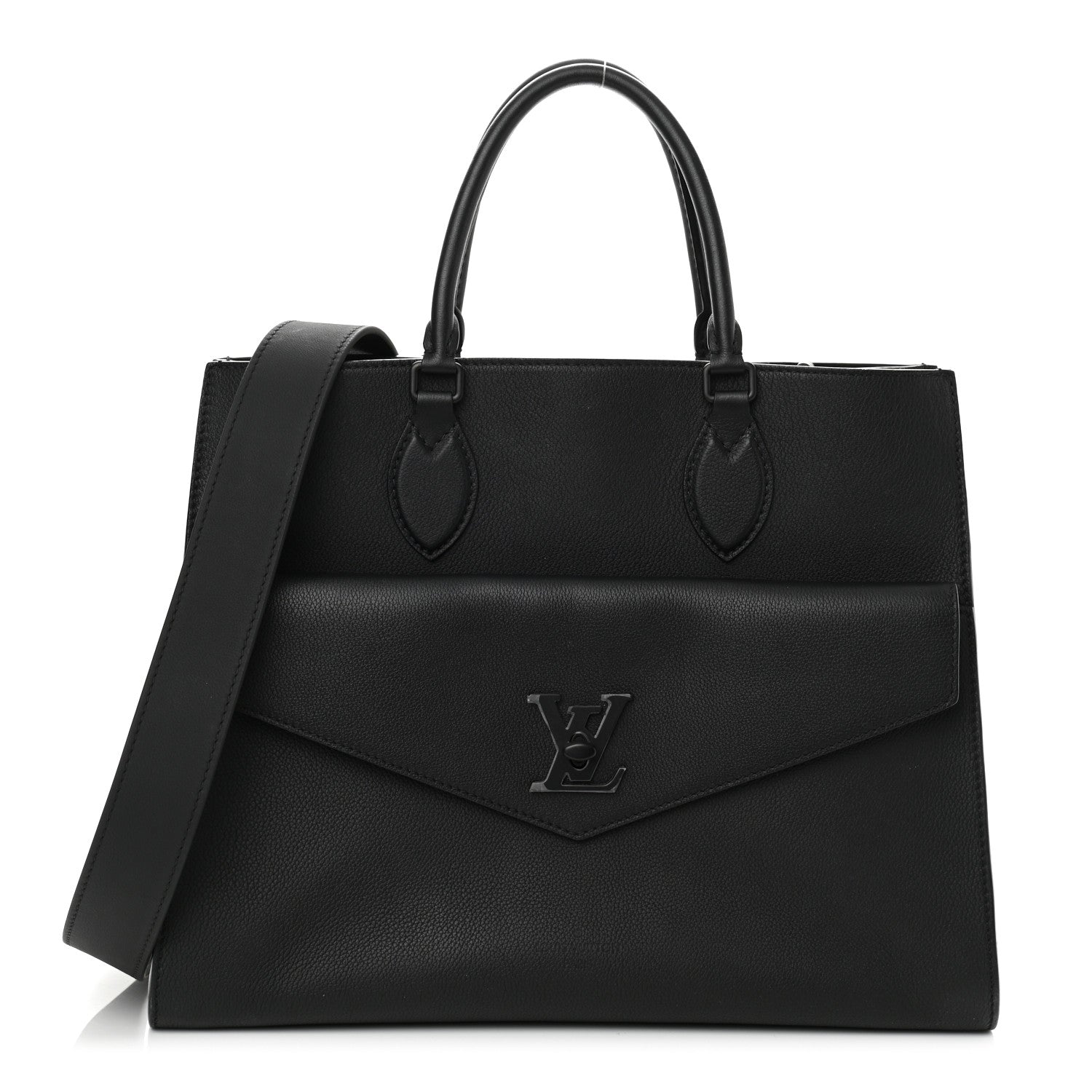 Louis Vuitton Soft Calfskin Lockme Tote MM Black 1 of 11