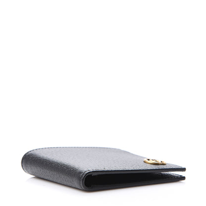 Gucci Calfskin Boar Effect GG Marmont Bi-Fold Wallet Black 3 of 7