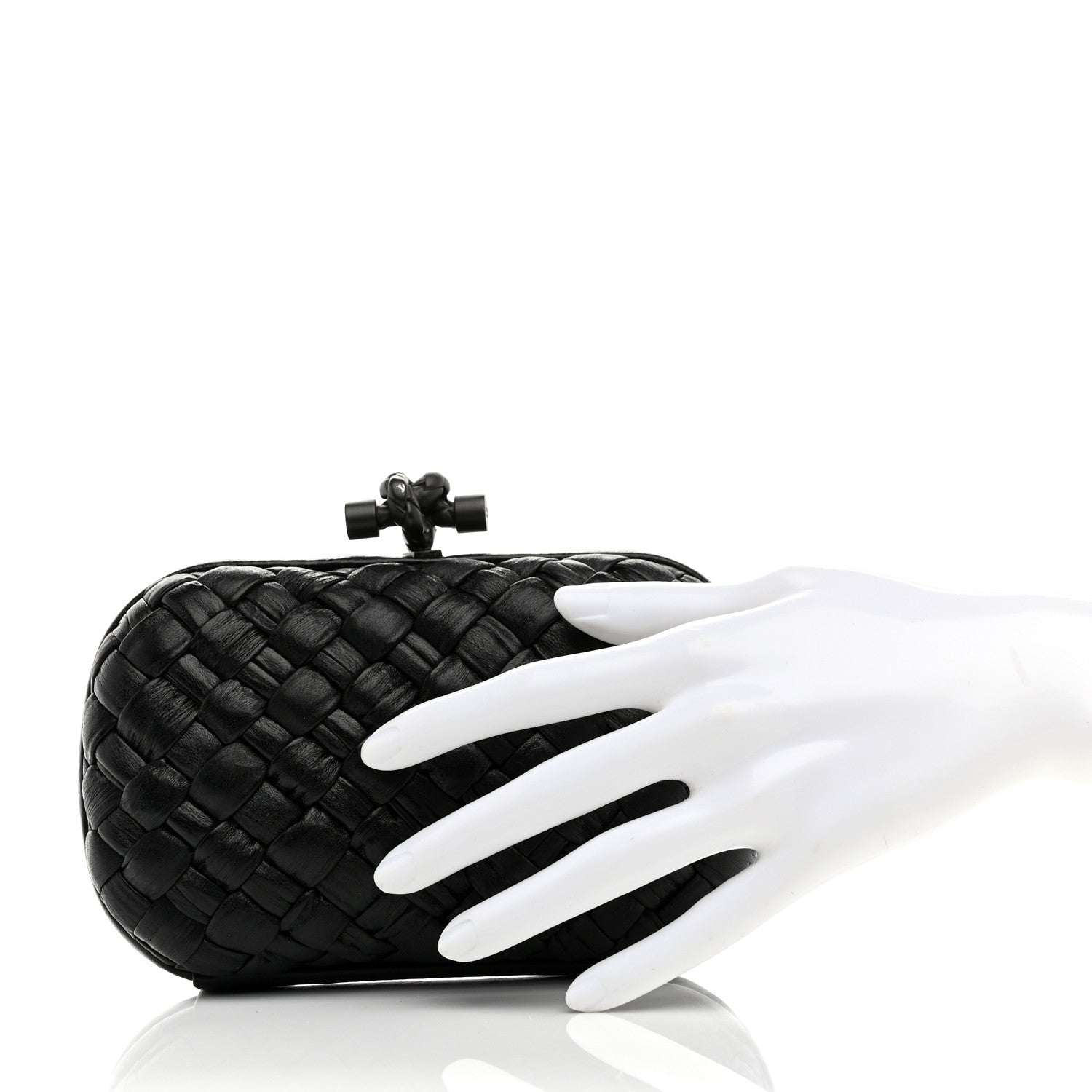 Bottega Veneta Nappa Intrecciato Knot Clutch Black 2 of 7