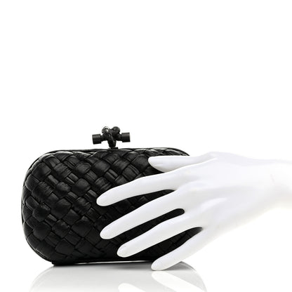 Bottega Veneta Nappa Intrecciato Knot Clutch Black 2 of 7