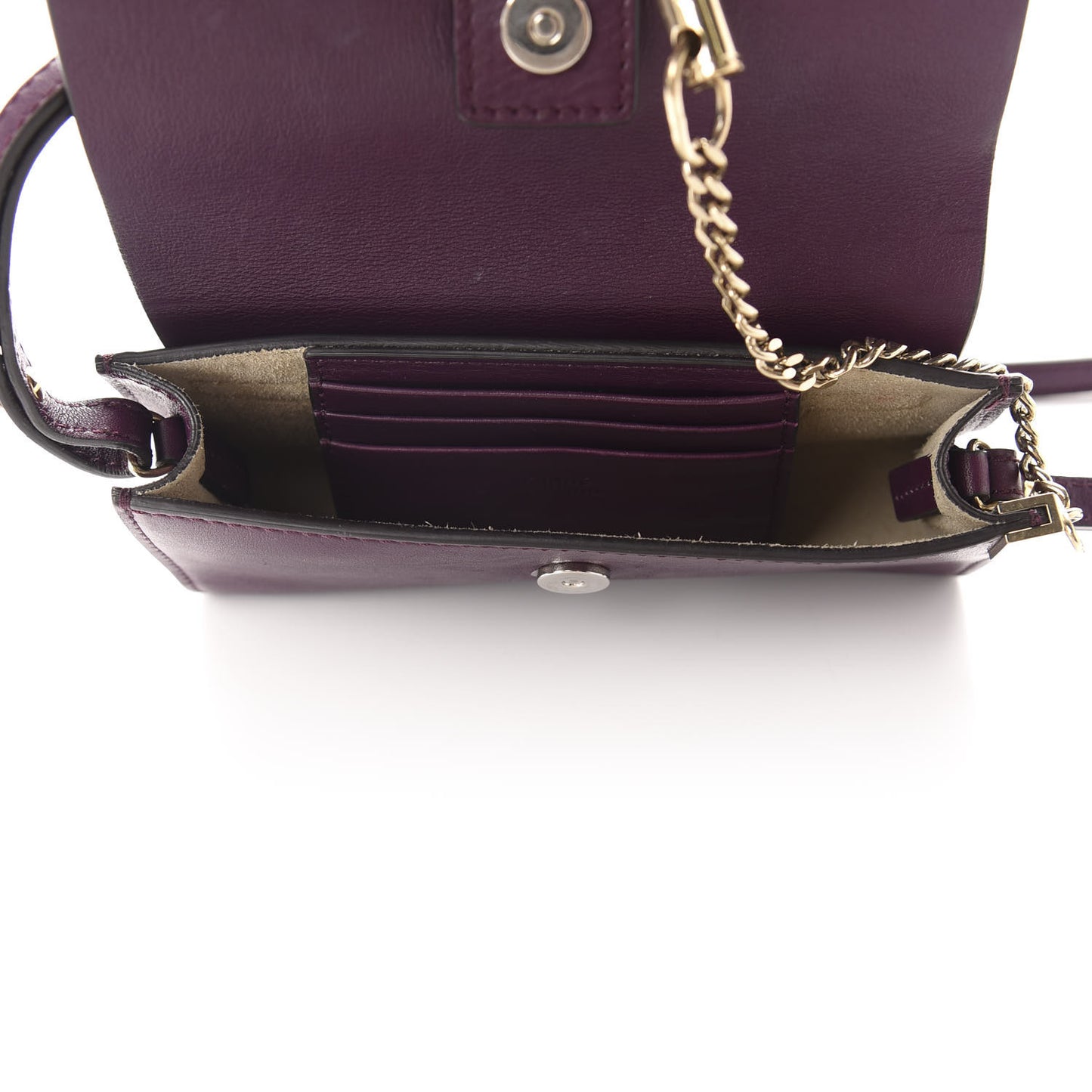 Suede Calfskin Mini Faye Shoulder Bag Intense Violine