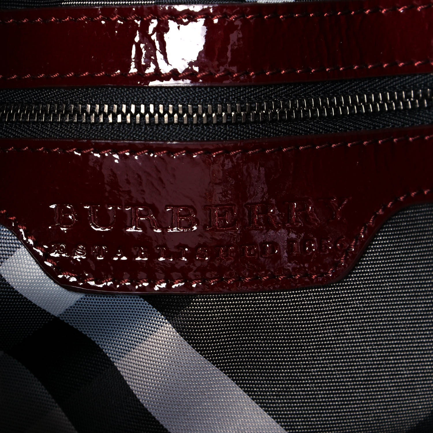 Burberry Patent Quilted Hobo Burgundy 5 of 13