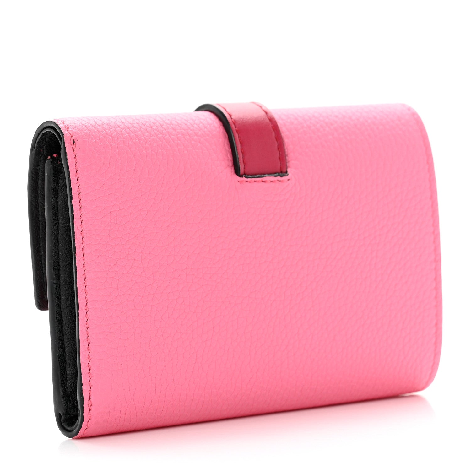 Loewe Grained Calfskin Small Vertical Wallet Wild Rose Raspberry 2 of 6