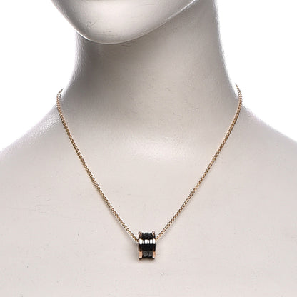 Bulgari 18K Rose Gold Black Ceramic B.Zero1 Pendant Necklace 2 of 9