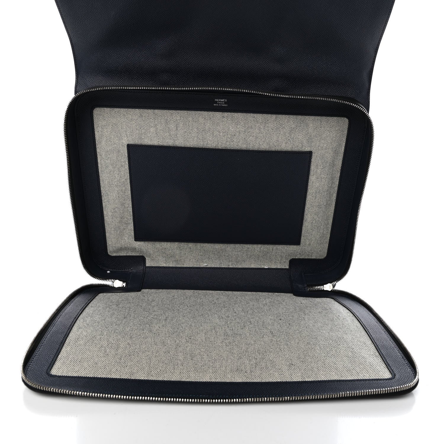 Hermes Epsom Serviette 57 Briefcase Black Bleu Indigo 5 of 8