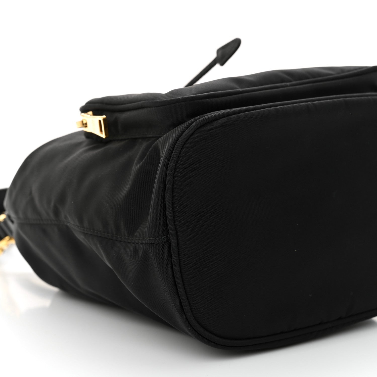 Prada Saffiano Tessuto Nylon Mini Bucket Crossbody Bag Black 9 of 12