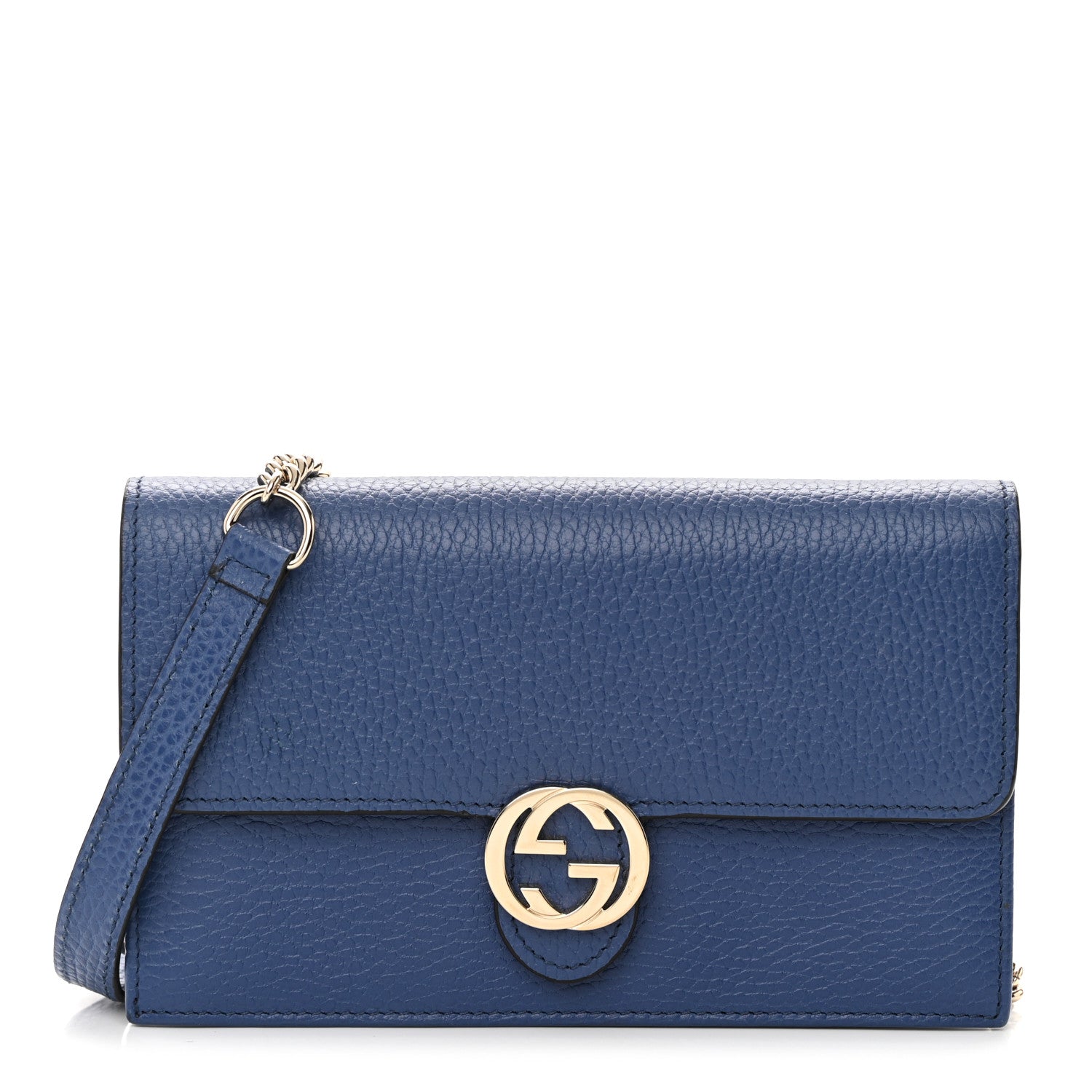 Gucci Dollar Calfskin Interlocking G Chain Wallet Caspian 1 of 15