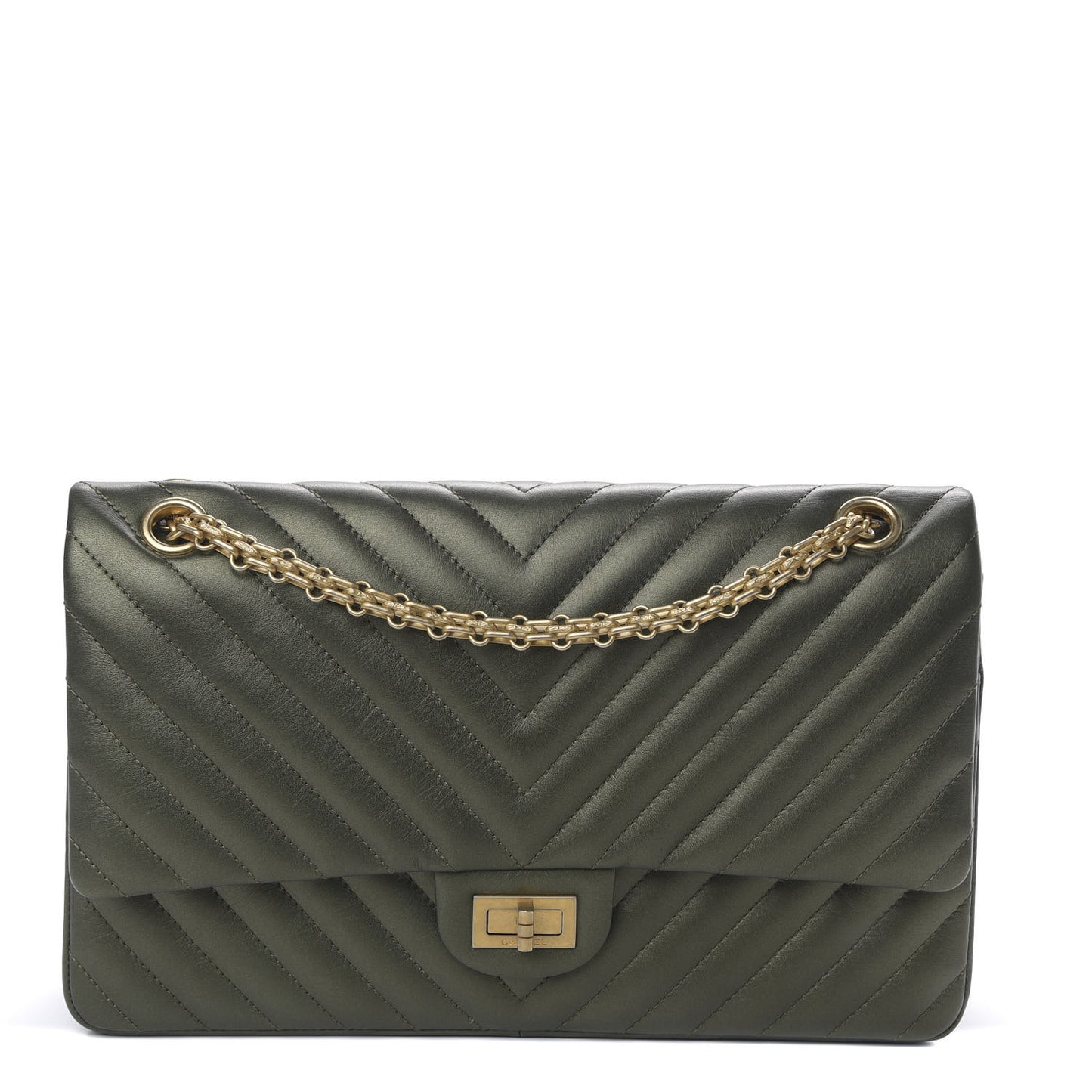 Sheepskin Chevron Quilted 2.55 Reissue 226 Flap Green