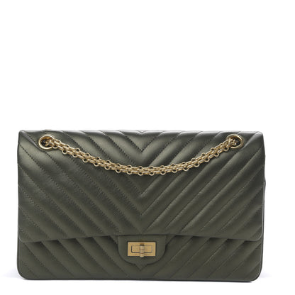 Chanel Sheepskin Chevron Quilted 2.55 Reissue 226 Flap Green 1 of 11