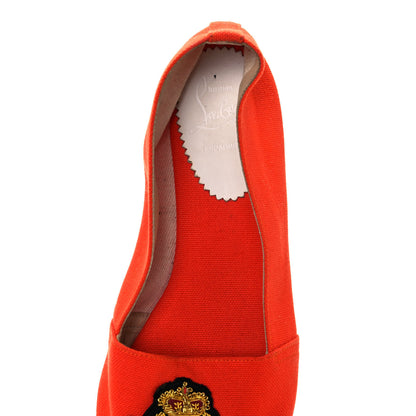 Christian Louboutin Olana Canvas Galia Flat Espadrilles 39 Orange 8 of 13