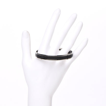 Hermes Enamel Printed Sellier Narrow Bracelet 65 Black 2 of 5