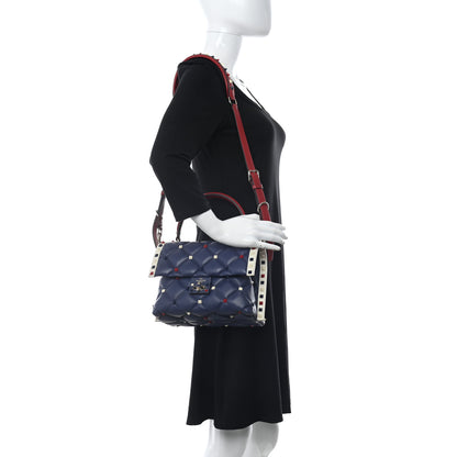 Valentino Garavani Nappa Medium Candystud Top Handle Bag Navy 2 of 10