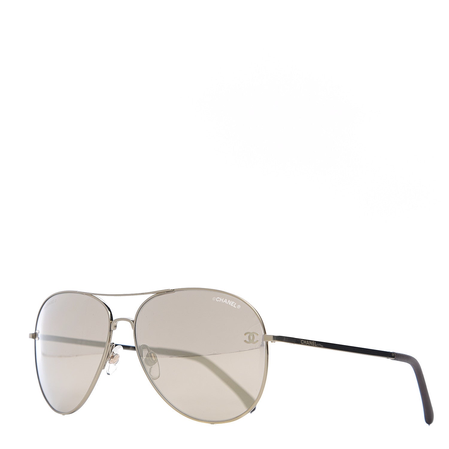 Chanel CC Aviator Sunglasses 4189-T-Q Pale Gold 1 of 8