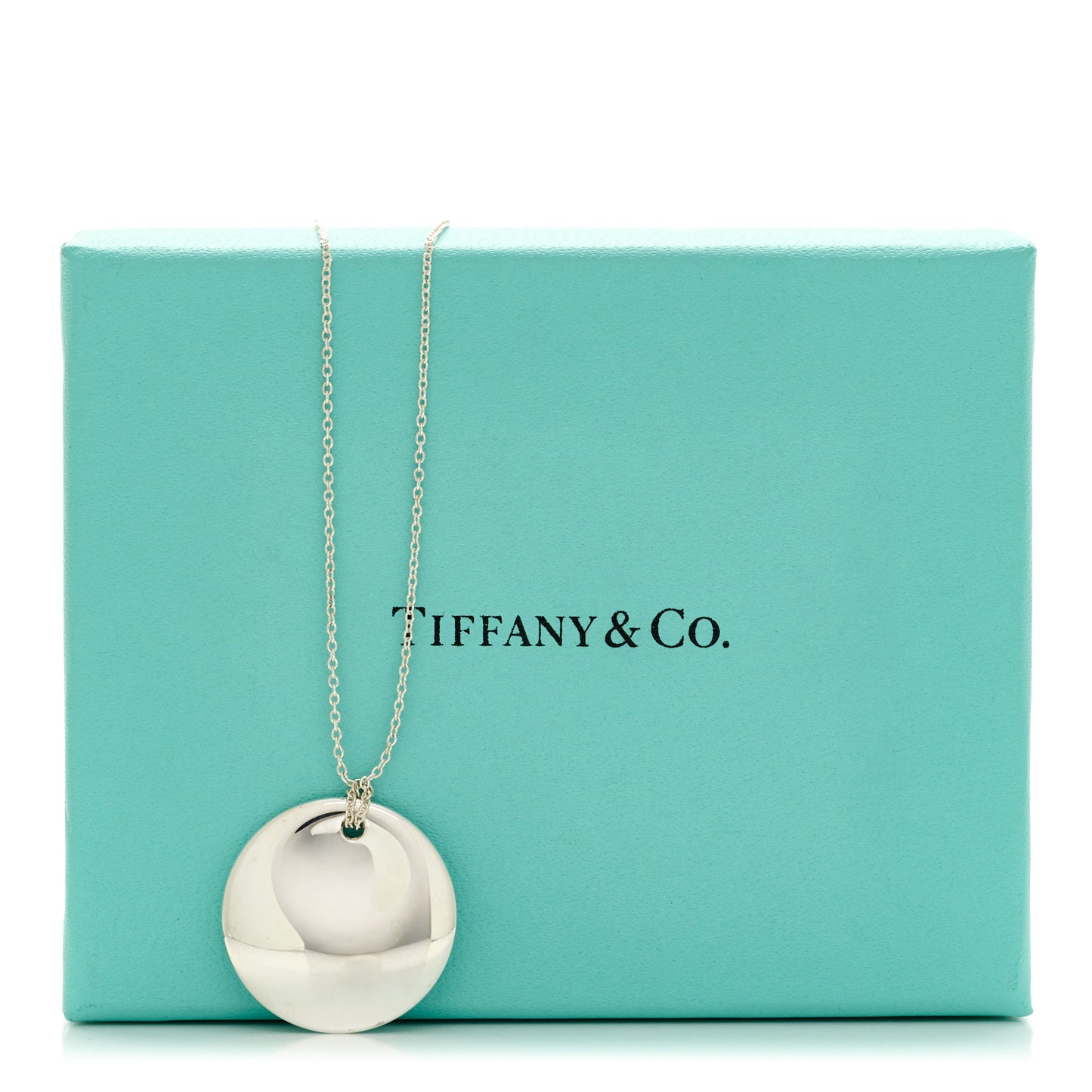 Sterling Silver Elsa Peretti Round Disc Pendant Necklace
