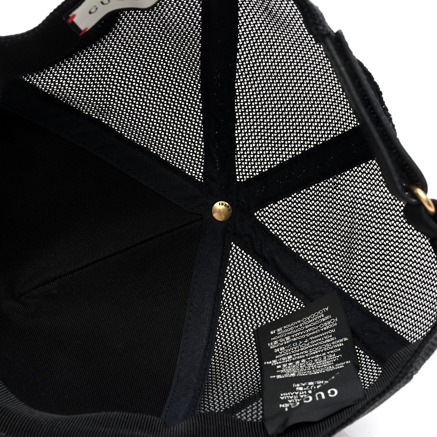 Gucci X SEGA Calfskin GUCCY Stars Baseball Hat L Black Gold 6 of 7