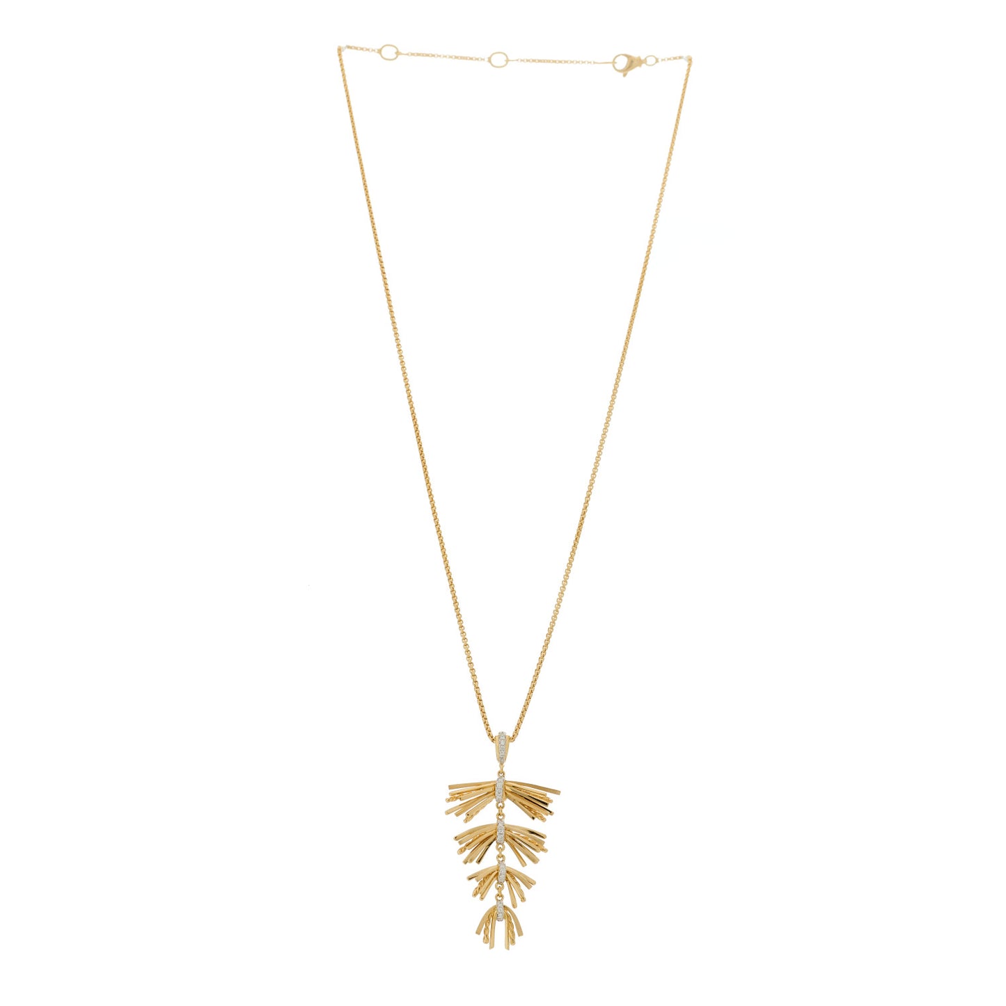 18K Yellow Gold Diamond Angelika Fringe Pendant Necklace