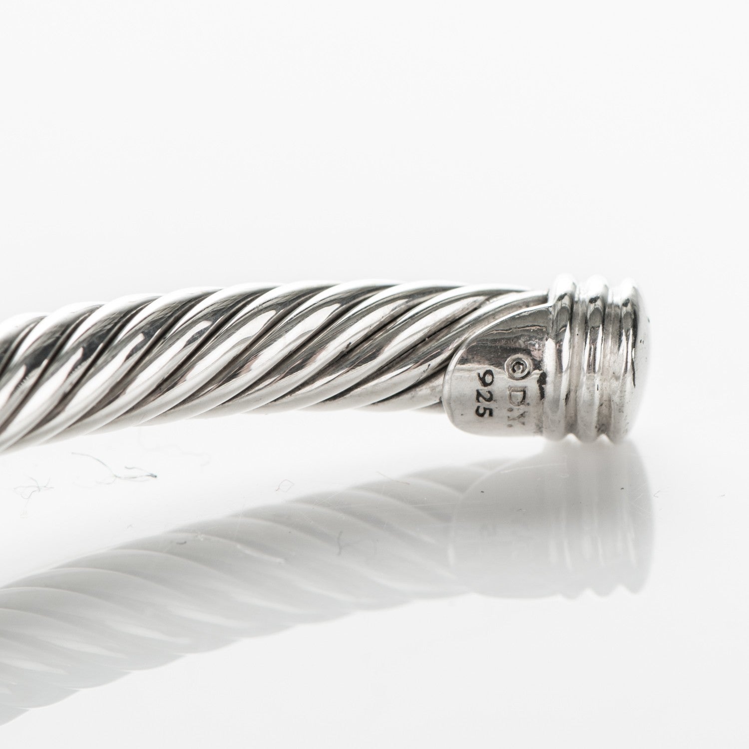 David Yurman Sterling Silver Diamond 4mm X Cable Bracelet 4 of 5