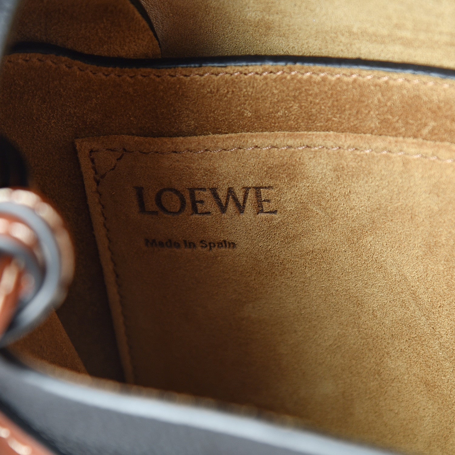 Loewe Grained Calfskin Small Gate Crossbody Bag Pecan Black 5 of 8