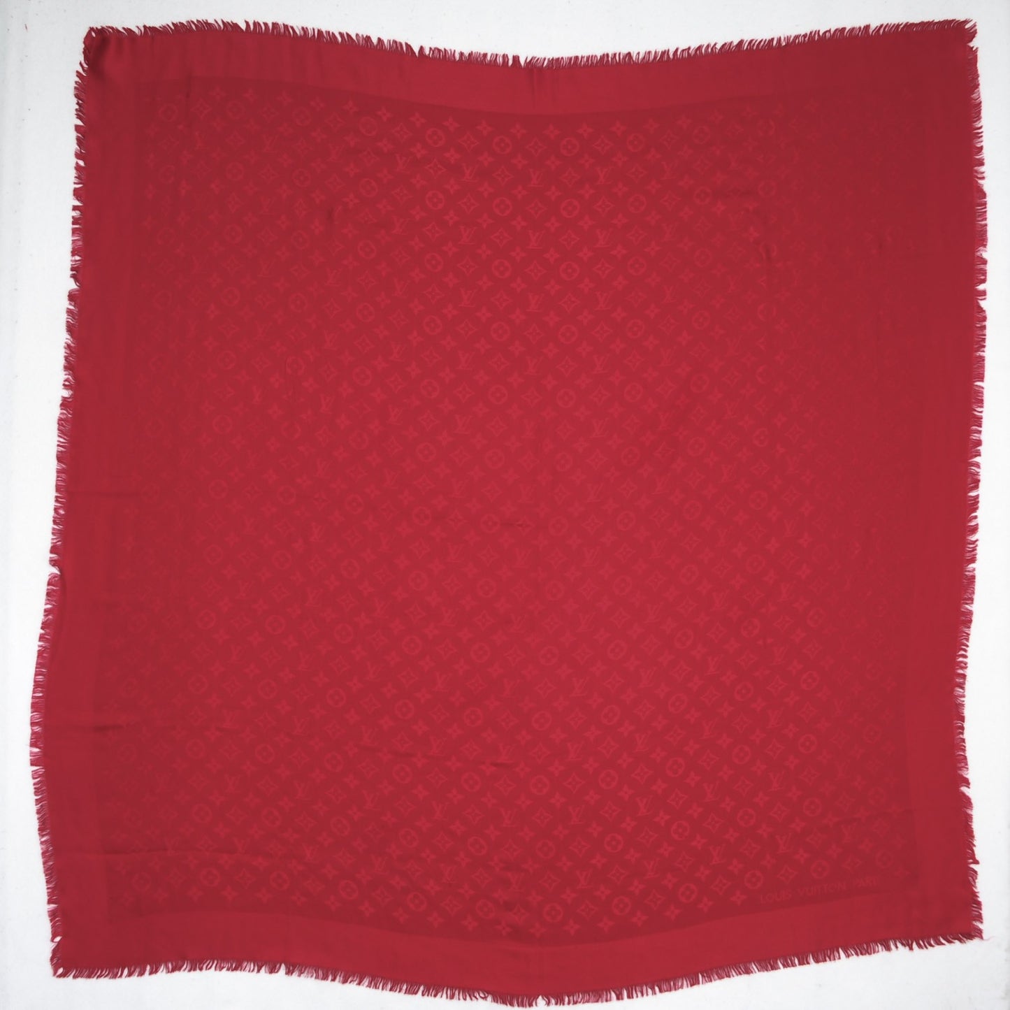 Silk Wool Monogram Shawl Pomme D'Amour