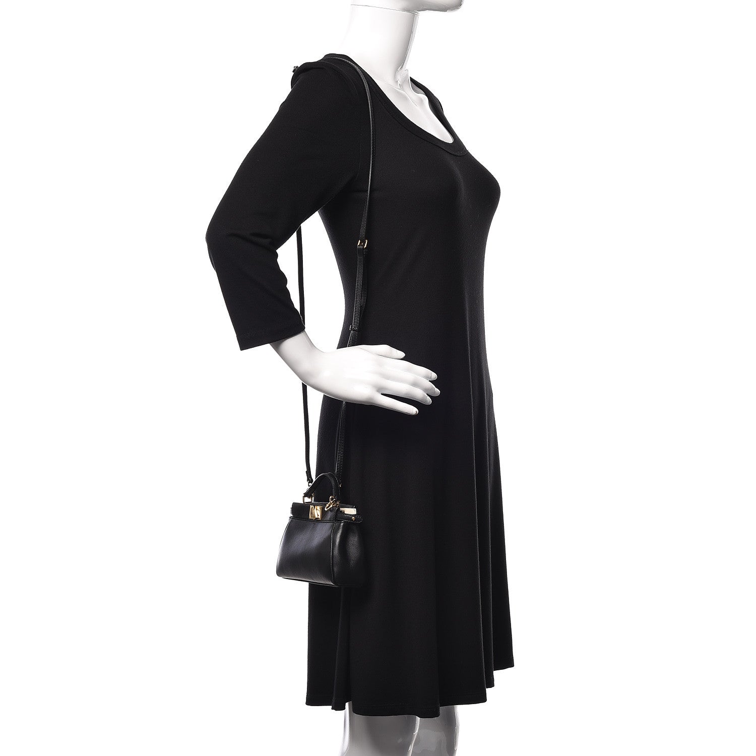 Fendi Nappa Micro Peekaboo Iconic Satchel Black 2 of 11
