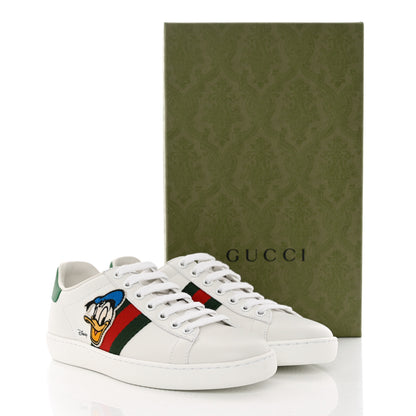 Gucci X DISNEY Calfskin Miro Soft Web Donald Duck Womens Ace Sneakers 36 White New Shamarock 9 of 9