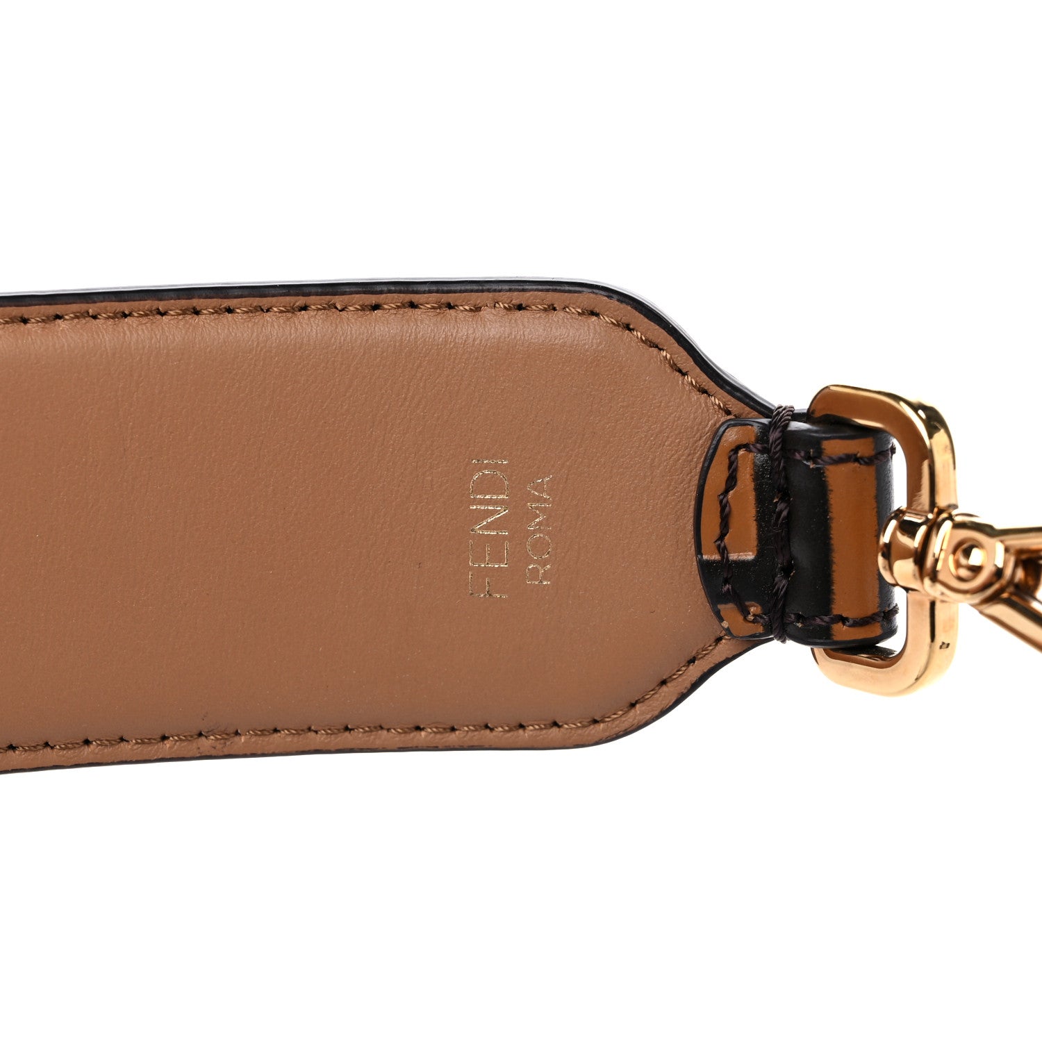 Fendi Calfskin FF 1974 Embossed Strap You Tobacco Black 5 of 5