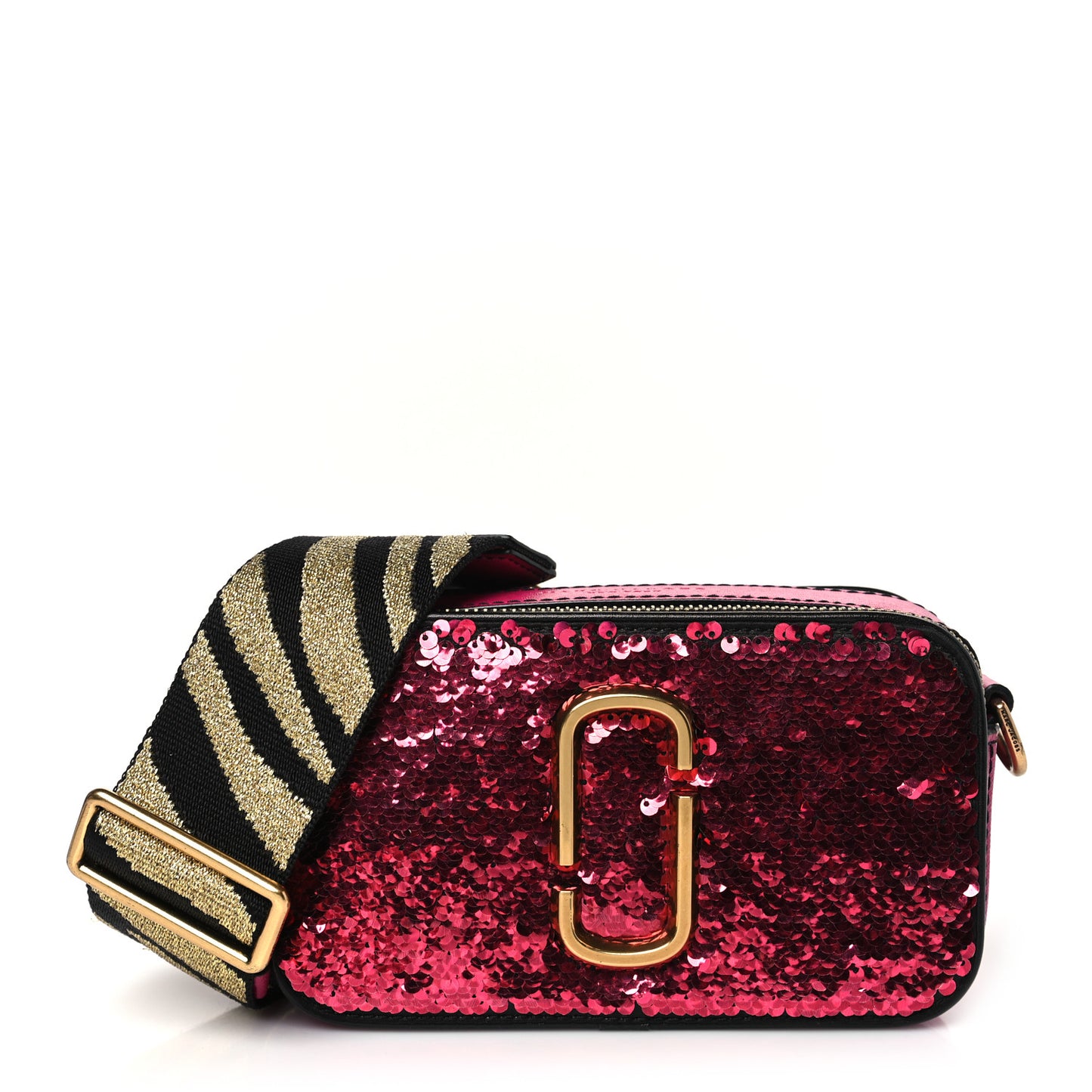 Calfskin Sequin Snapshot Camera Bag Pink