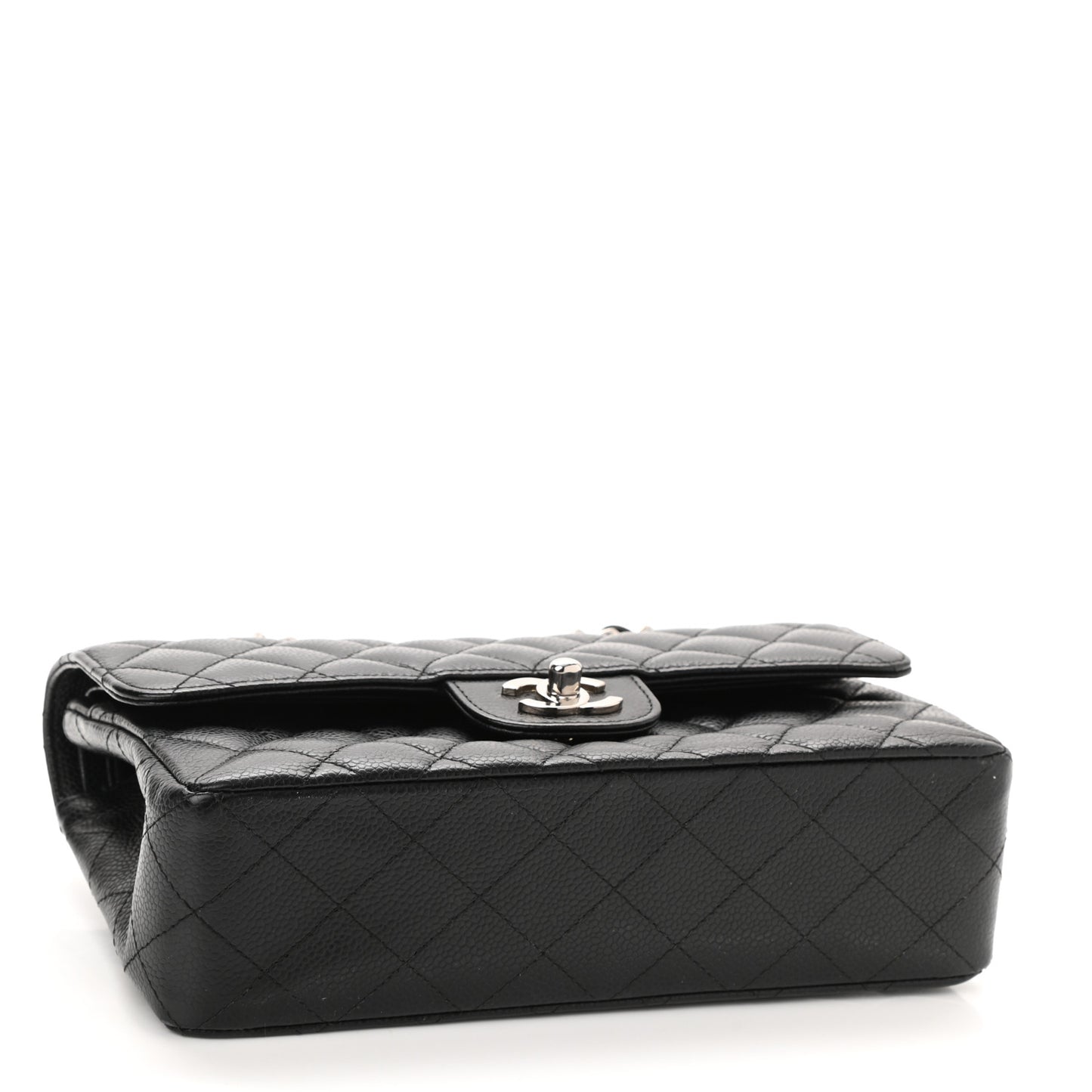 Caviar Quilted Small Double Flap Black