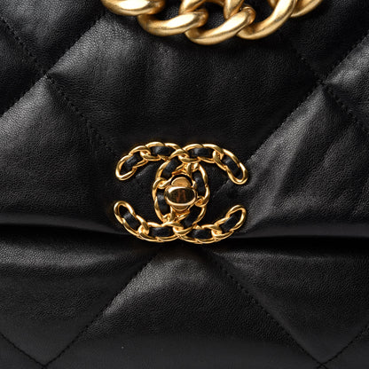 Chanel Goatskin Quilted Large Chanel 19 Flap Black 11 of 11