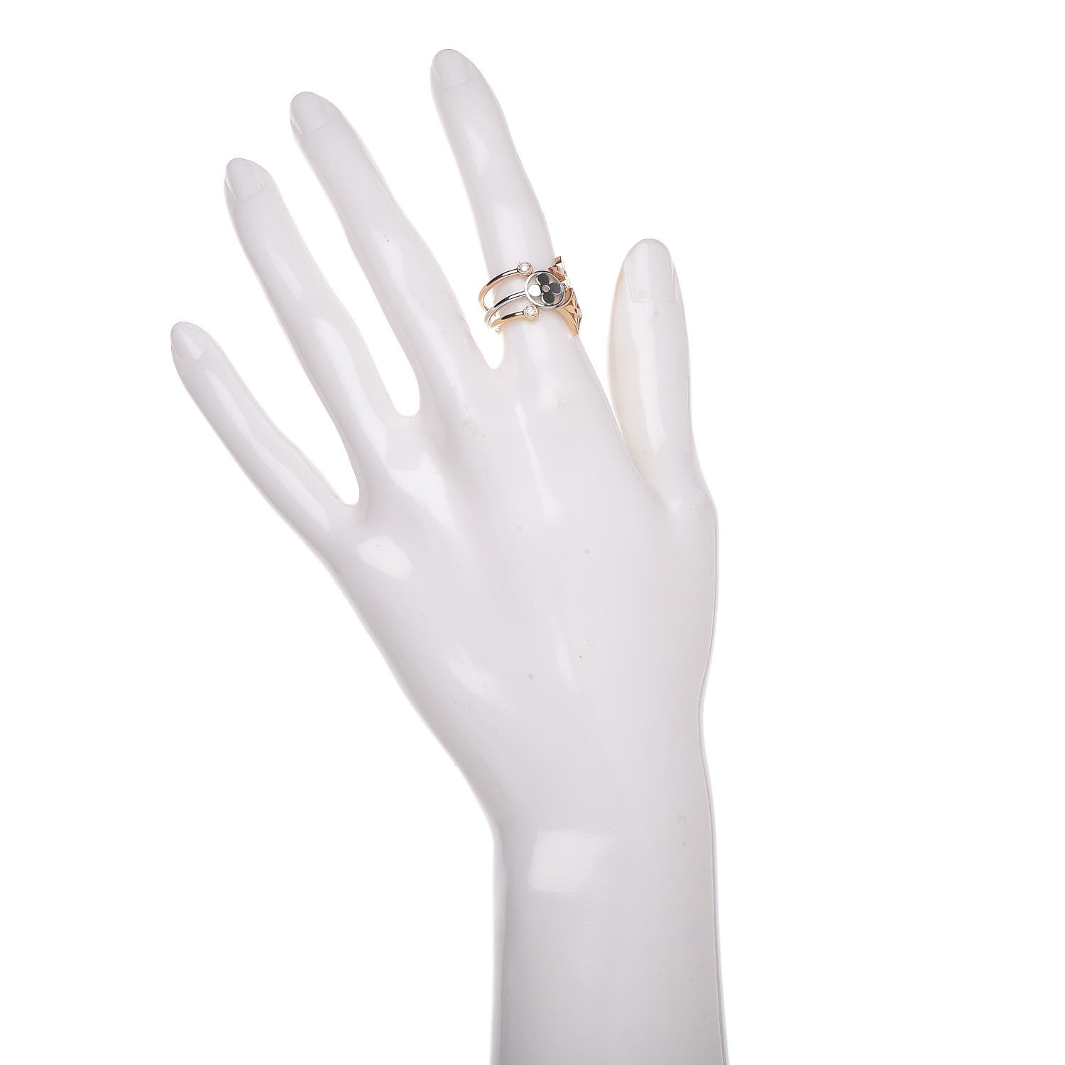 Louis Vuitton 18K Yellow Pink White Gold Diamond Idylle Blossom Ring Set of 3 50 5.25 12 of 12