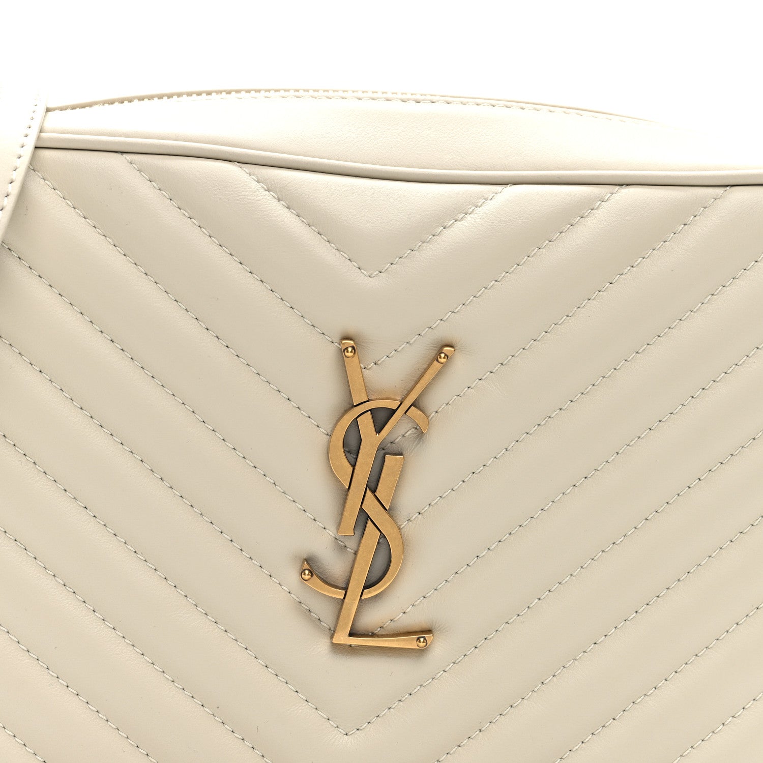 Saint Laurent Calfskin Matelasse Monogram Lou Camera Bag Crema Soft 7 of 9