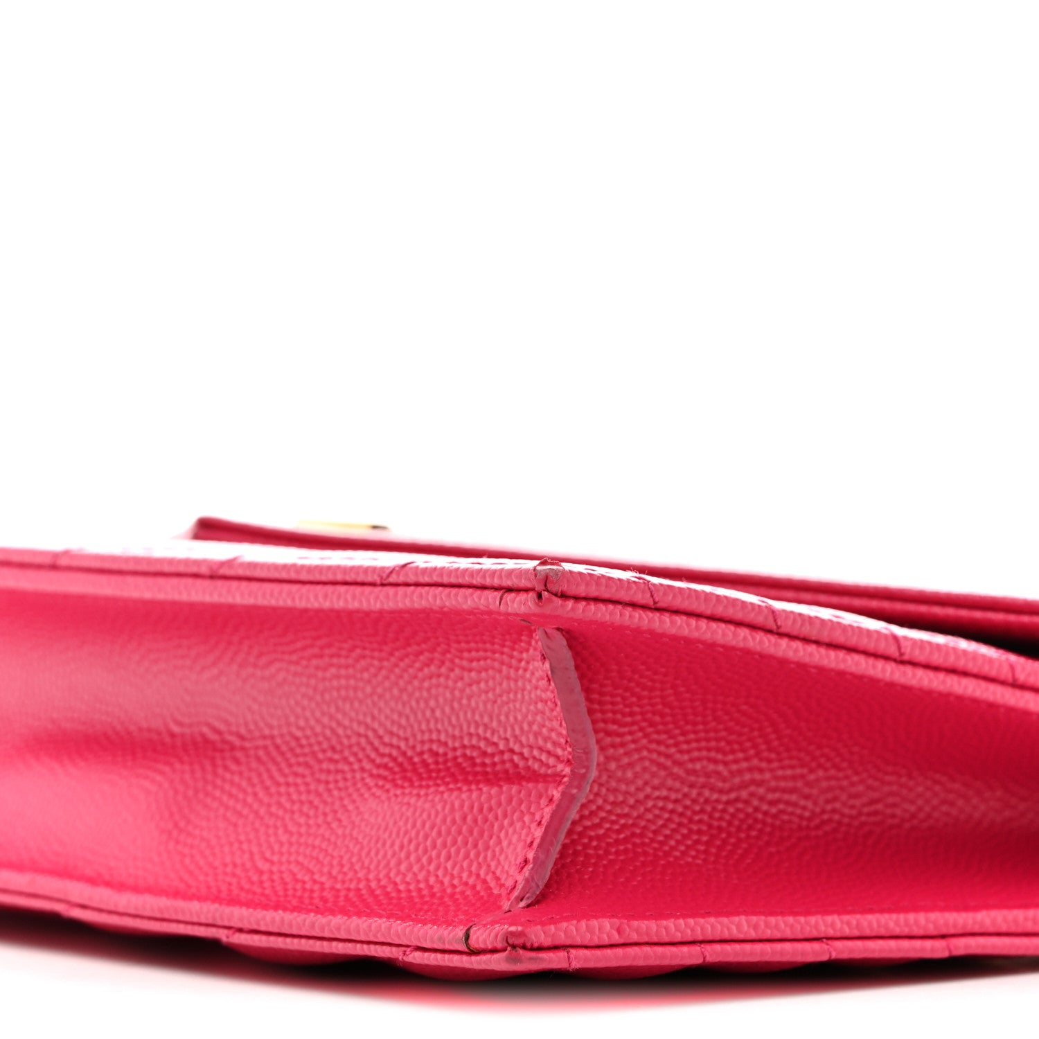 Saint Laurent Grain De Poudre Matelasse Chevron Monogram Envelope Chain Wallet Bubblegum 10 of 15