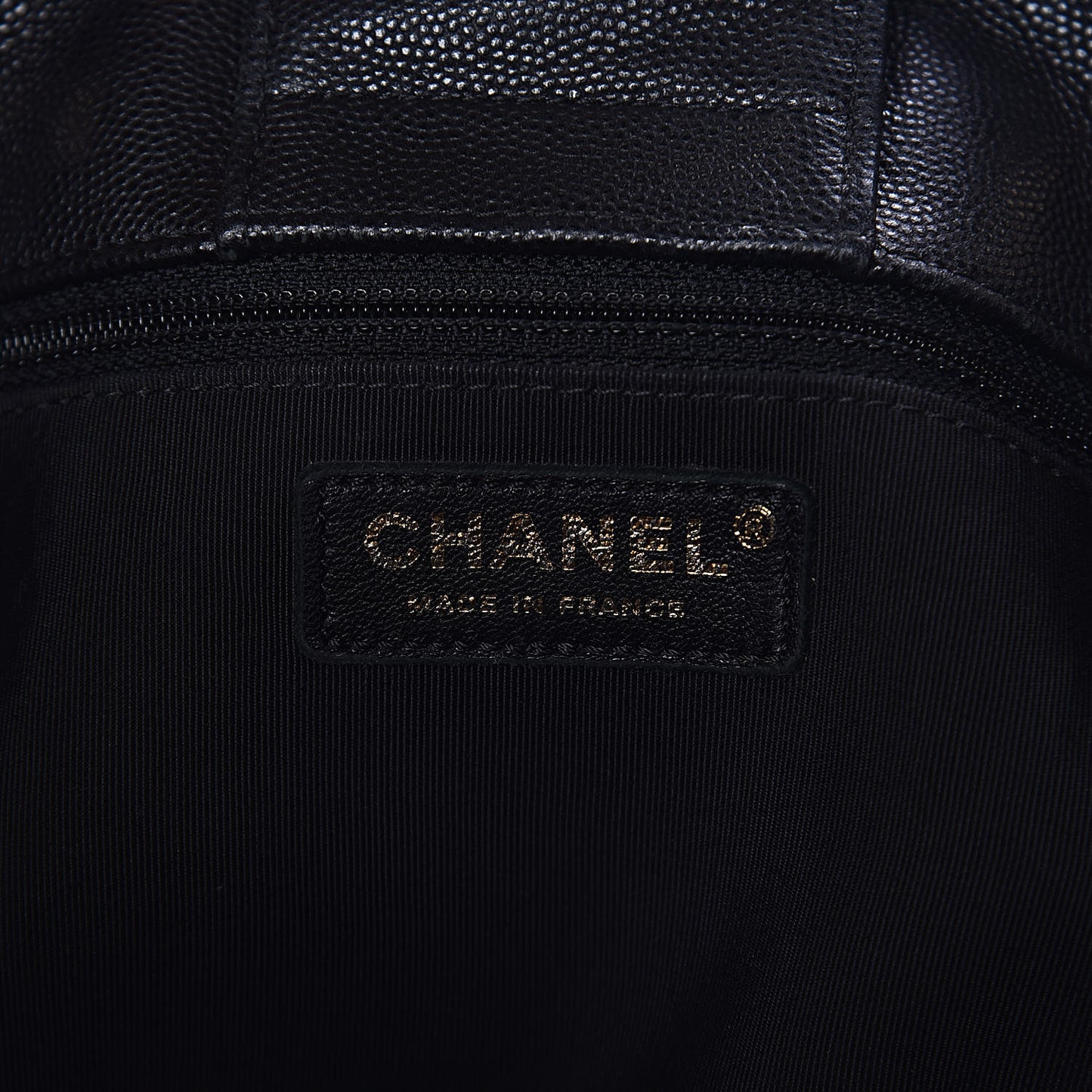 Caviar Quilted Large CC Shopping Tote Black