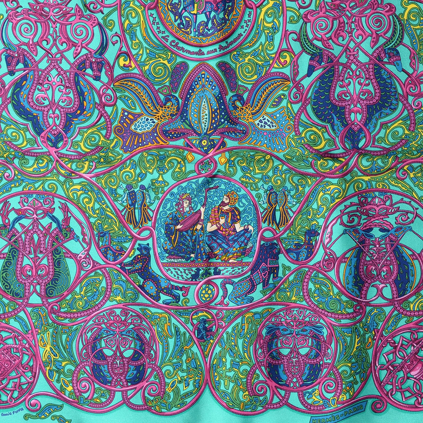 Silk La Charmante Aux Animaux Pocket Square