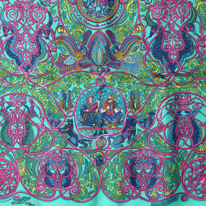 Hermes Silk La Charmante Aux Animaux Pocket Square 1 of 6