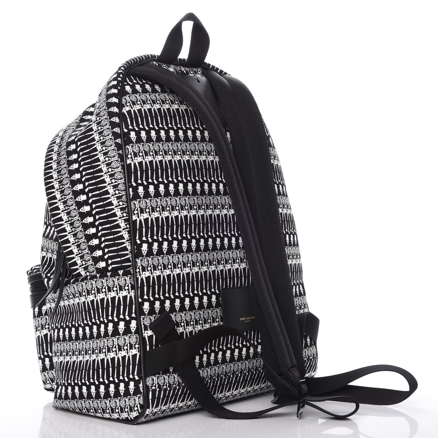 Saint Laurent Nylon City Skeleton Print Backpack Black White 3 of 7