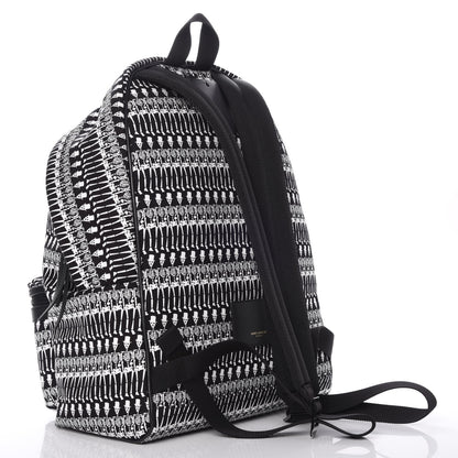 Saint Laurent Nylon City Skeleton Print Backpack Black White 3 of 7