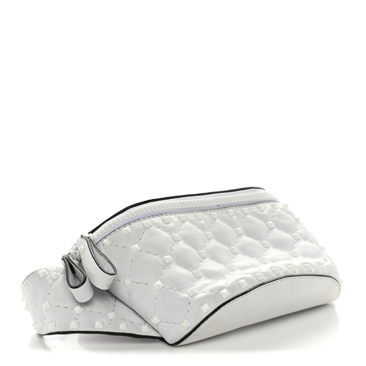 Nappa Free Rockstud Spike Belt Bag 85 White