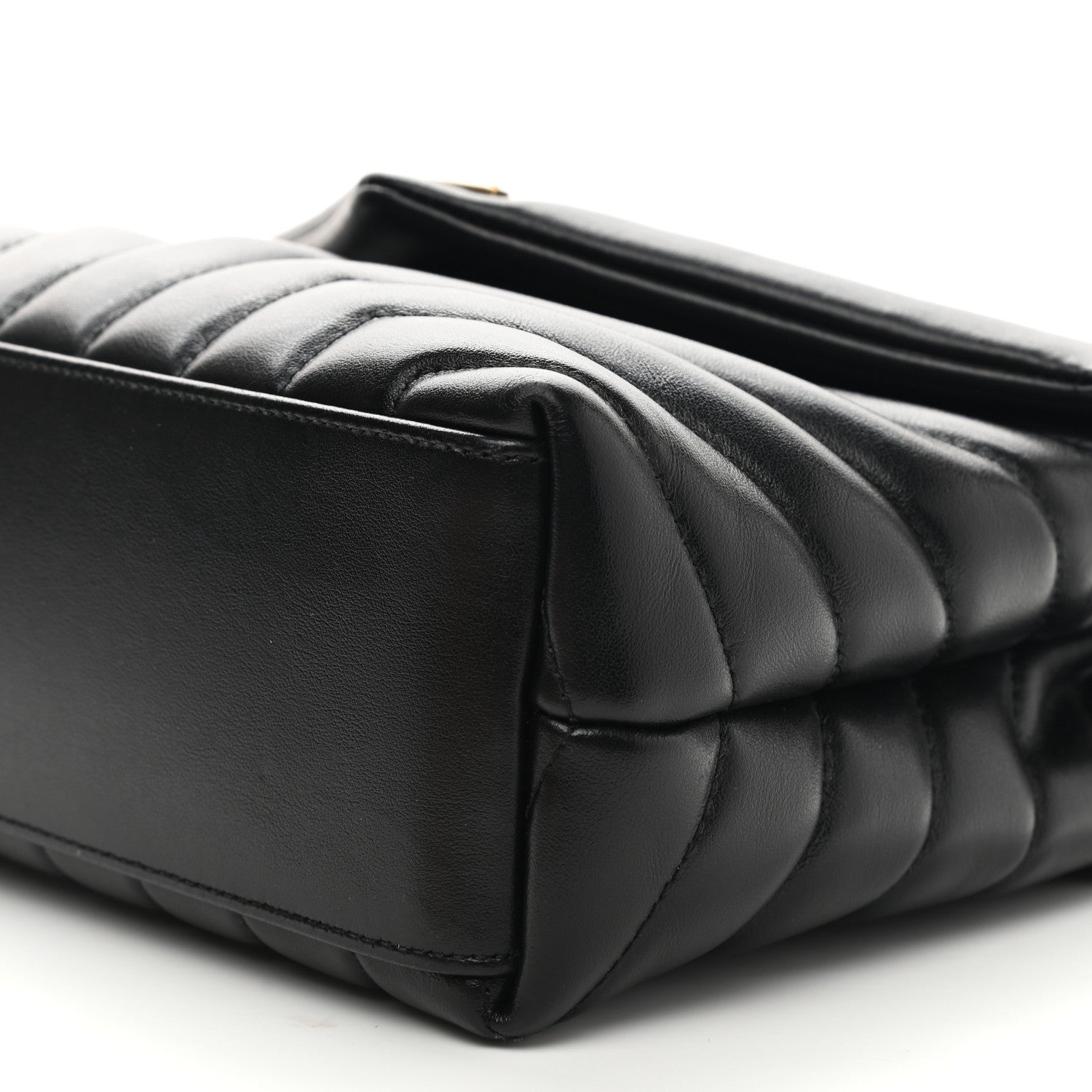Saint Laurent Calfskin Y Quilted Monogram Small Loulou Chain Satchel Black 10 of 11