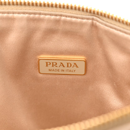 Prada Satin Crystal Triangle Crossbody Pouch Platino 6 of 11