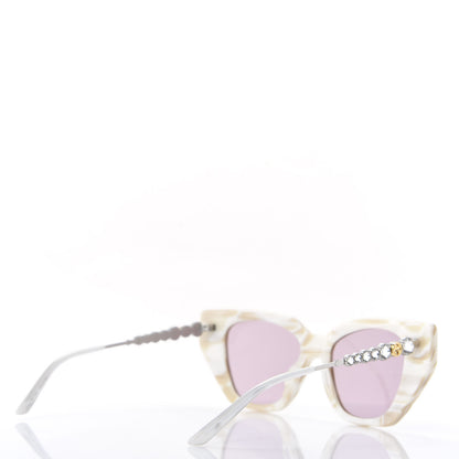 Gucci Crystal Embellished Cat Eye GG0641S Sunglasses White 4 of 7