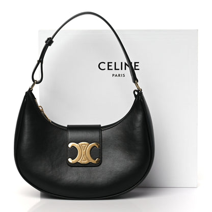 Celine Smooth Calfskin Medium Strap Ava Triomphe Shoulder Bag Black 11 of 11