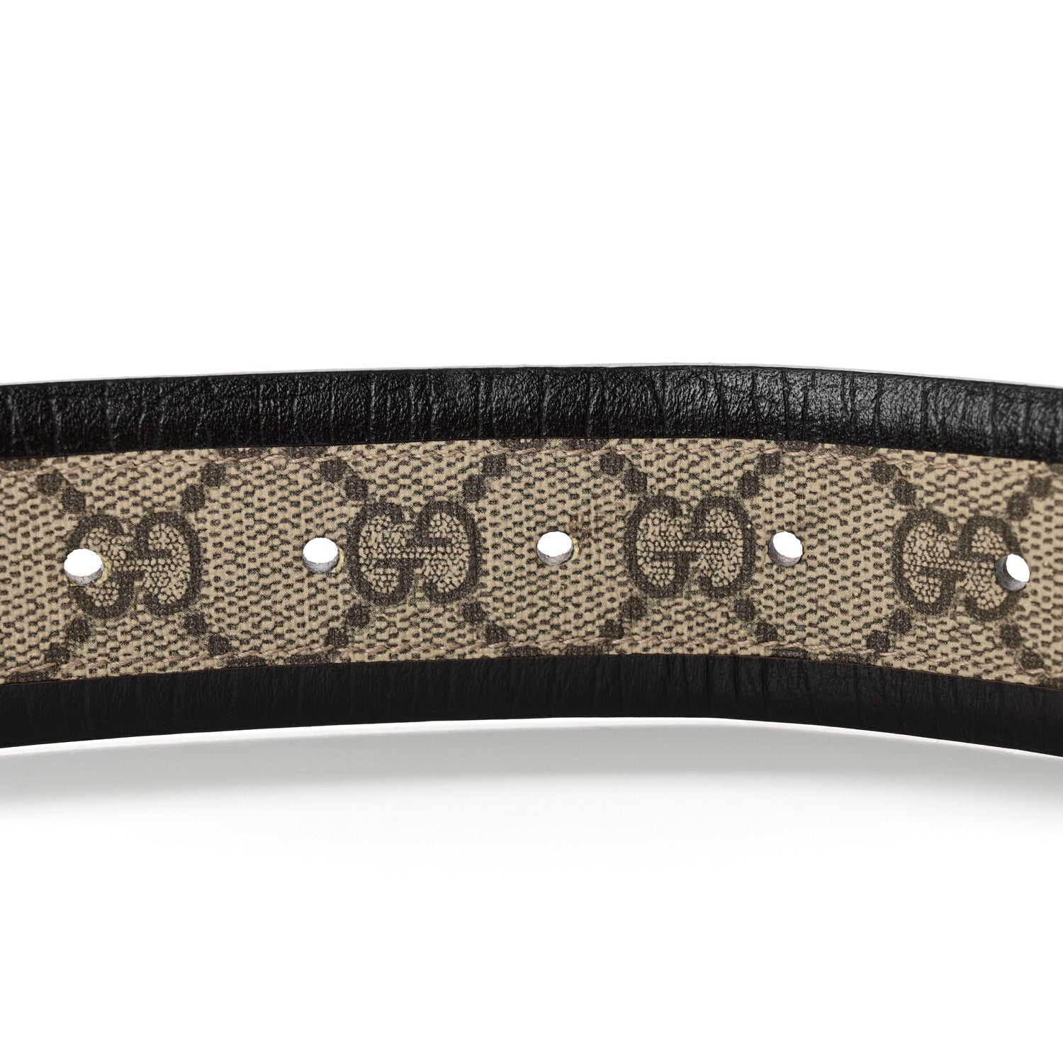 Gucci GG Supreme Monogram Niagara Lux Calfskin Interlocking G 40mm Belt 105 42 Beige Ebony Cocoa 4 of 5