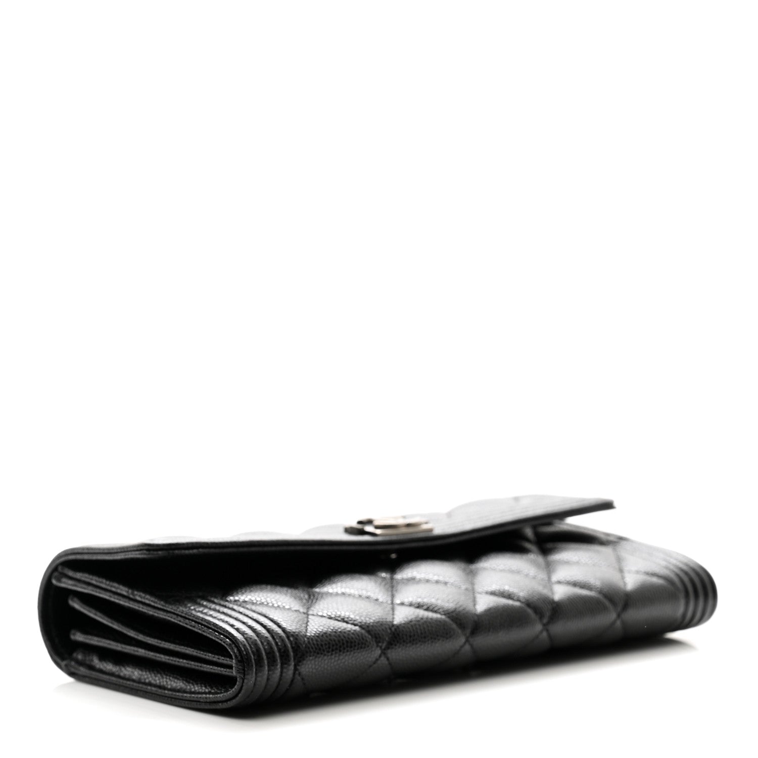 Chanel Caviar Quilted Large Boy Gusset Flap Wallet Black 4 of 10
